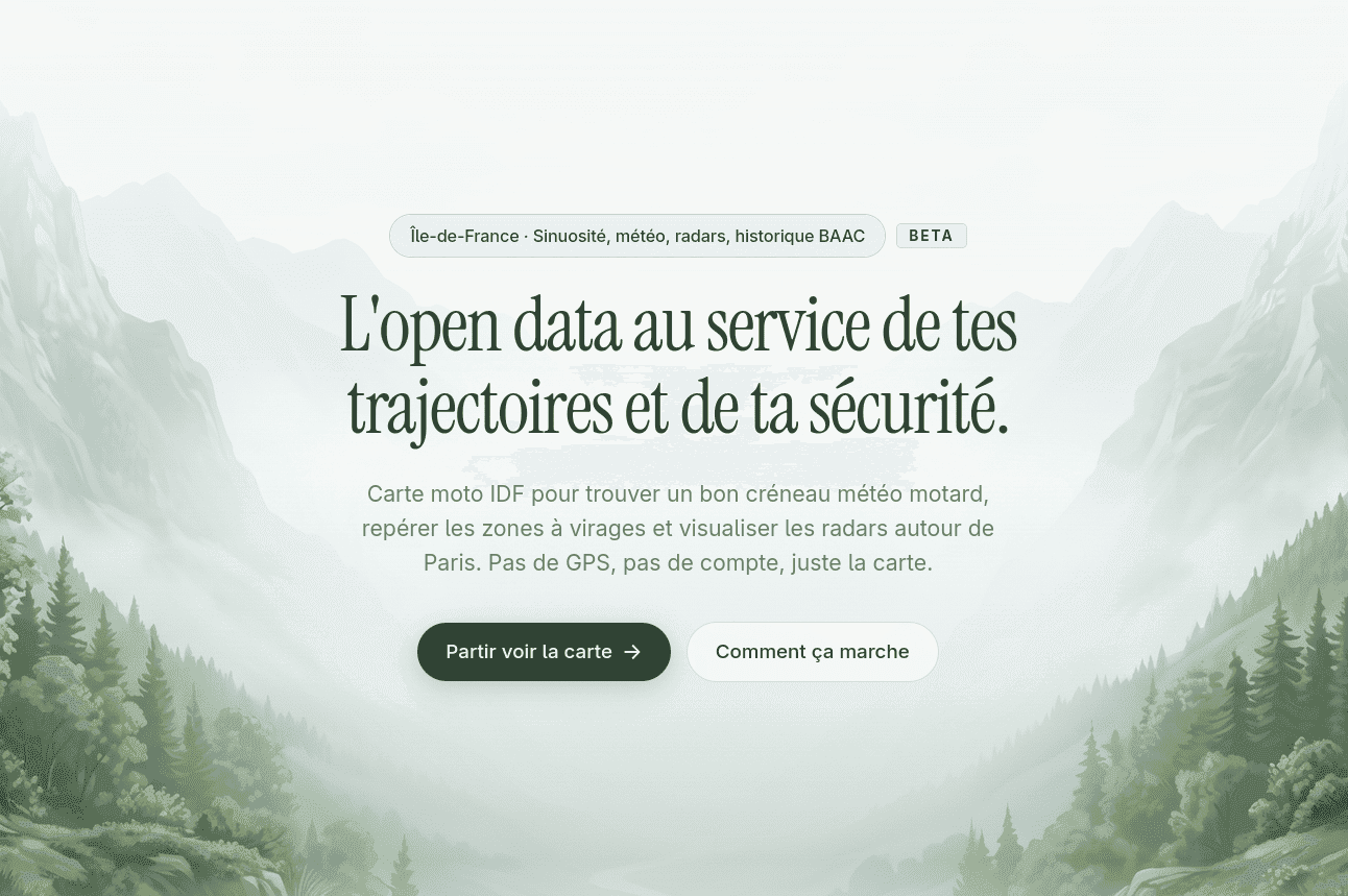 Illustration de Roadaware, outil open source de cartographie moto